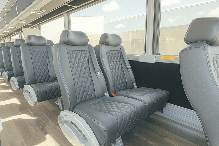 interior of Bus Rental Company Daly City charter bus